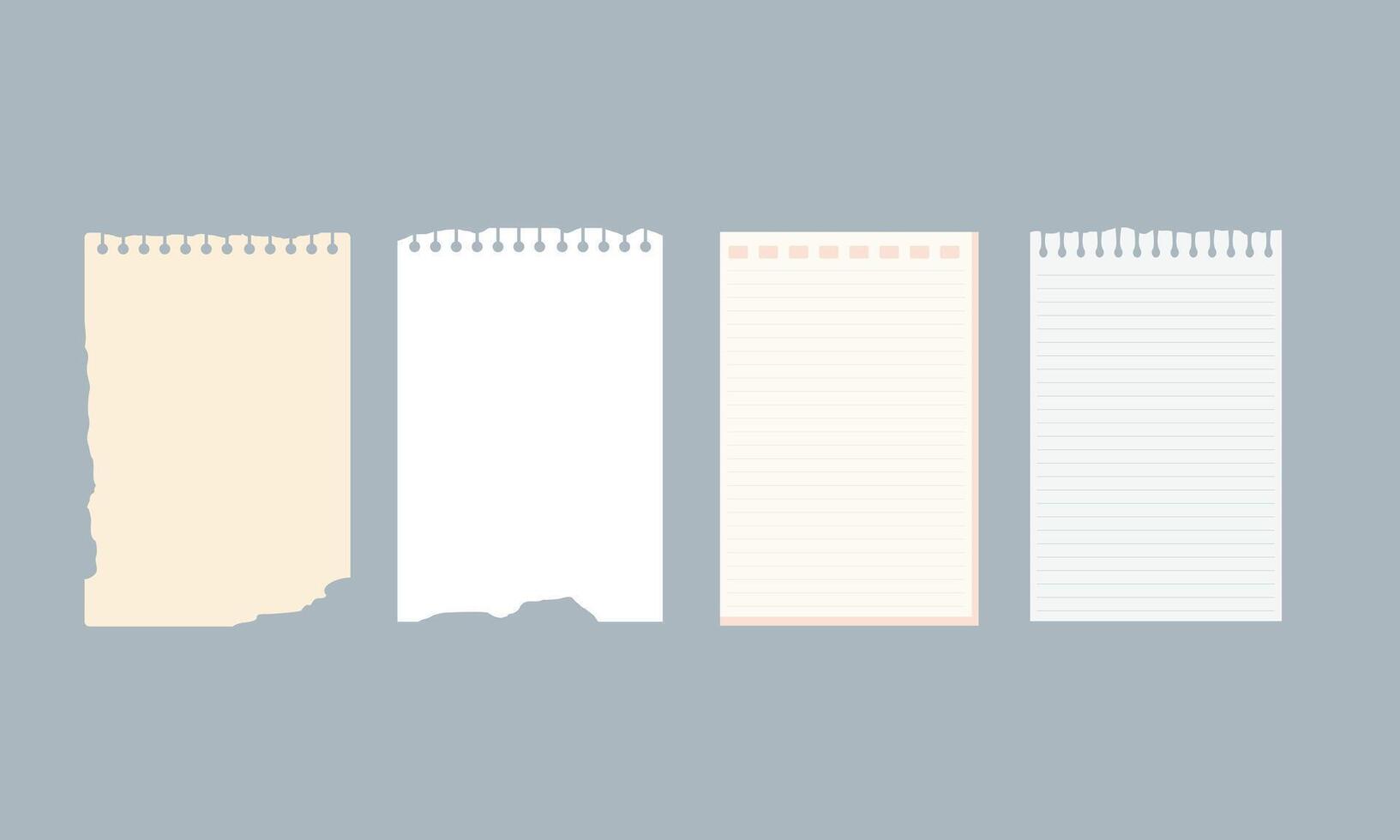 Ripped Paper Pieces with Distressed Edge on Gray Backdrop vector