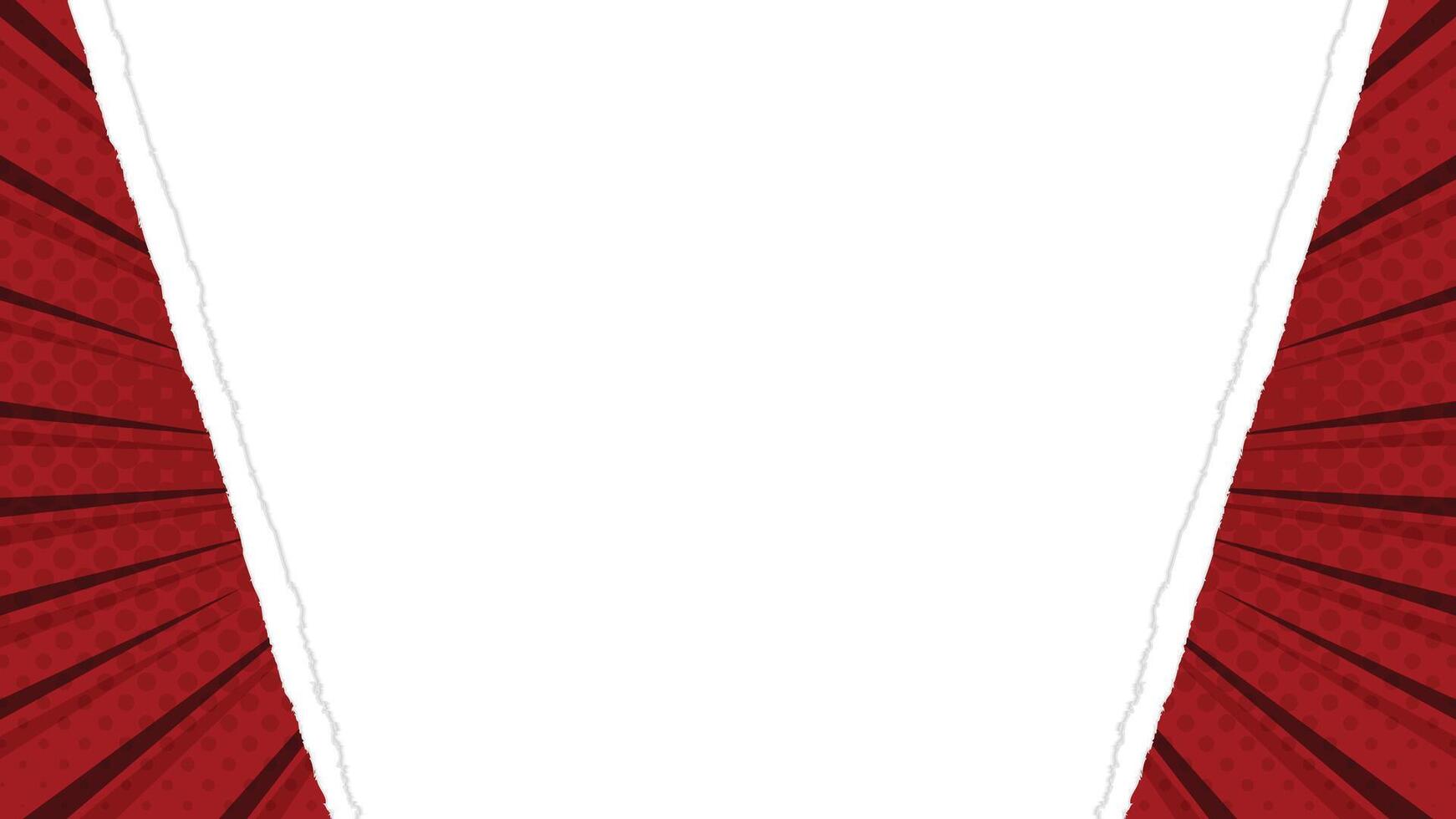 Red Comic Book Torn Background with Pop Art Style vector