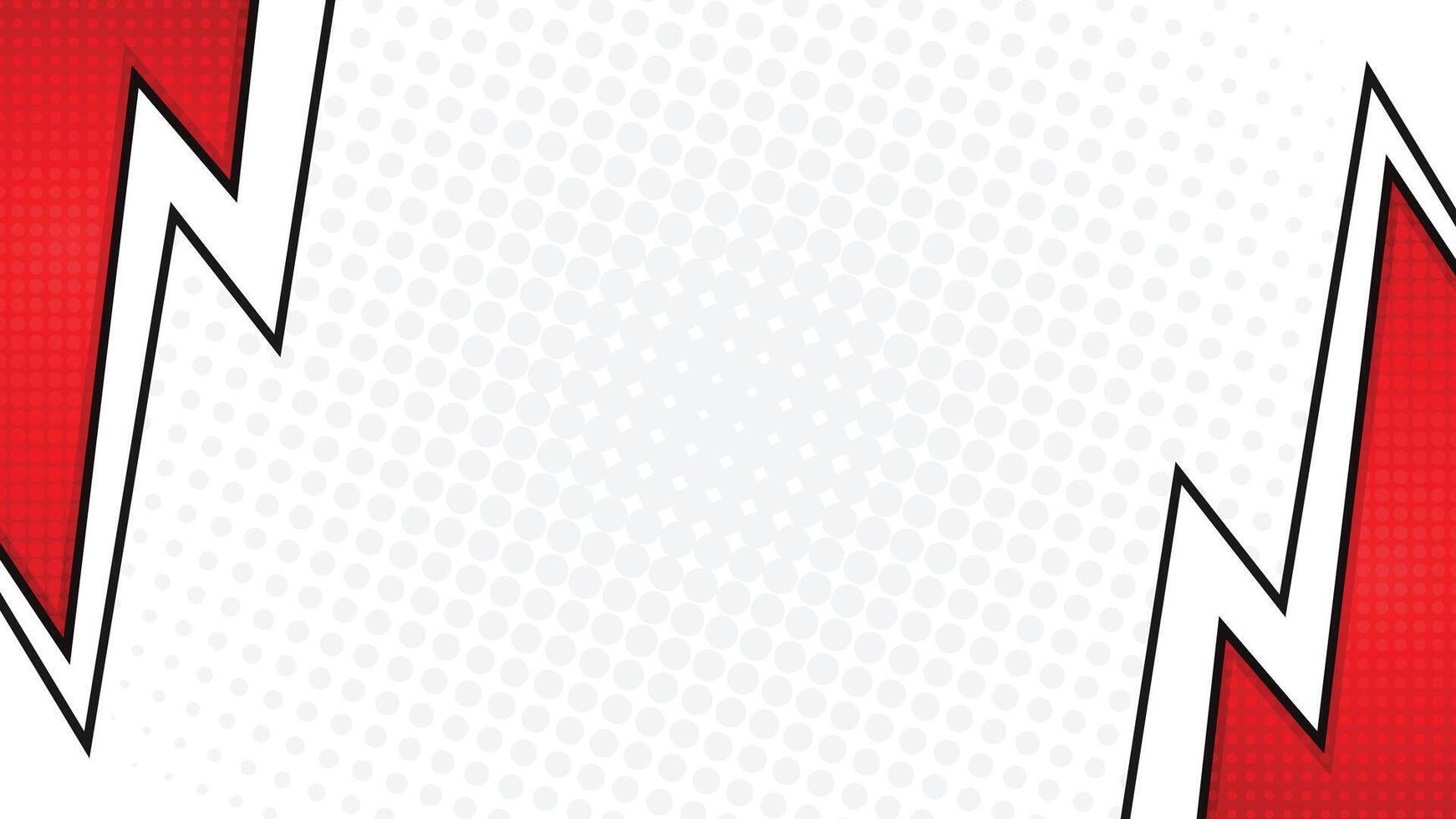 Blank Abstract Red Comic Book Border Background with Halftone vector