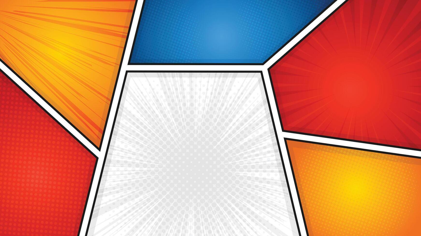 Blank Colorful Comic Style Background with Cartoon Style vector