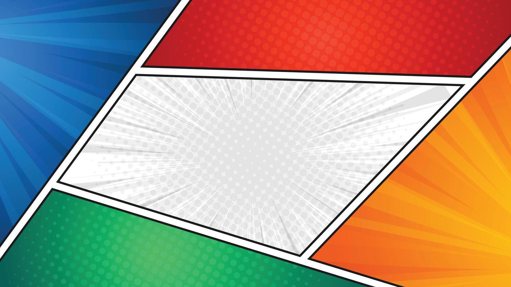 Blank Colorful Comic Style Panel Background with Cartoon Style vector