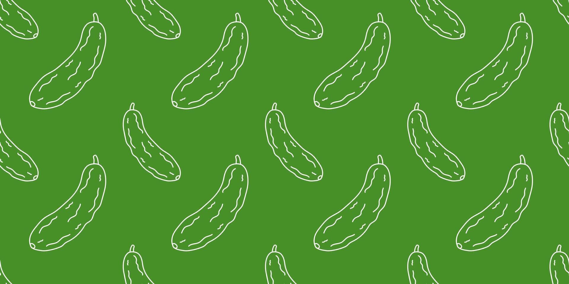 Green cucumber pattern on a bright background for design and decoration vector