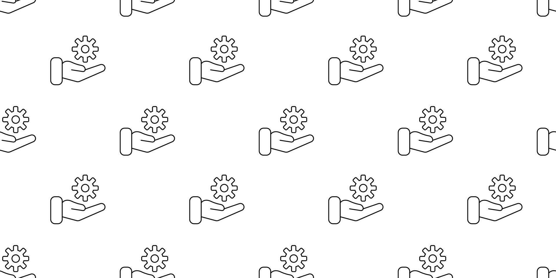 Hands offering gears symbolizing support and collaboration in innovation and technology vector