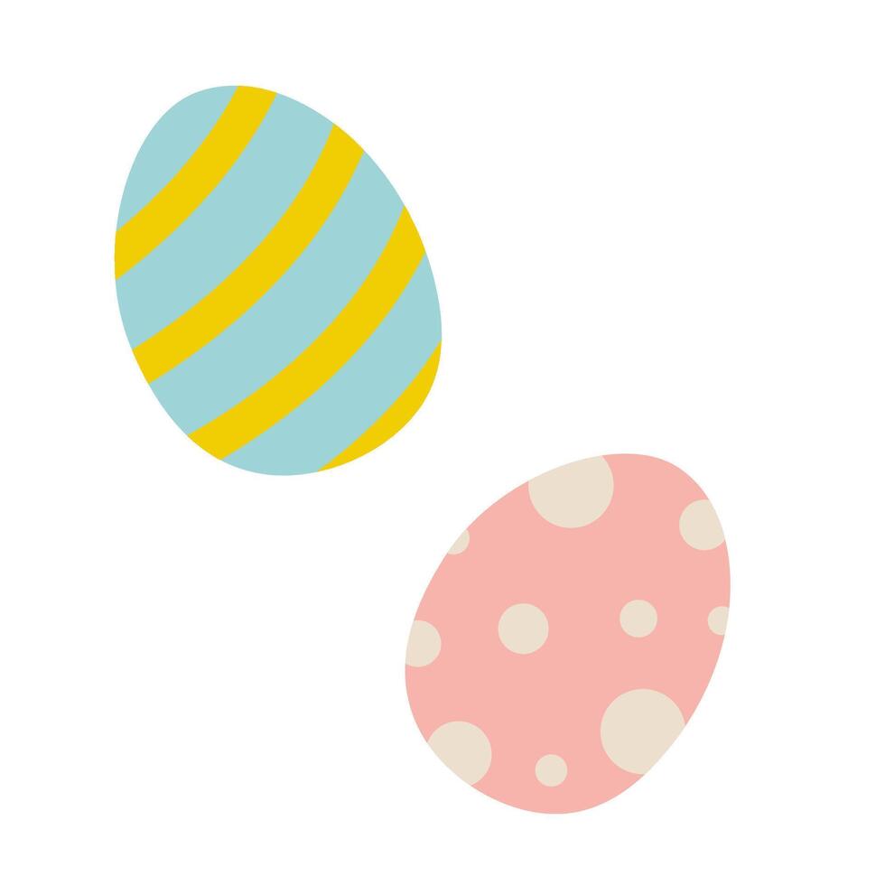 Colorful decorative Easter eggs displayed on a white background for spring festivities vector