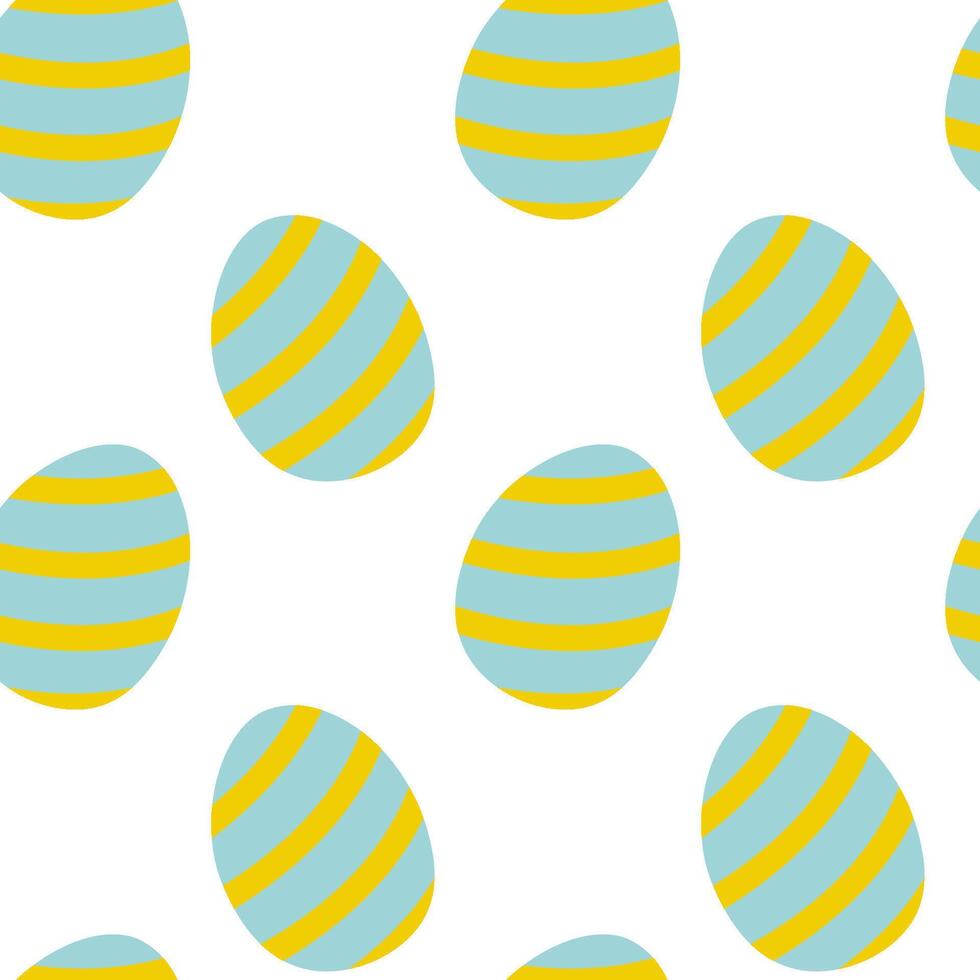Colorful decorative eggs with stripes on a white background create a festive design for spring vector