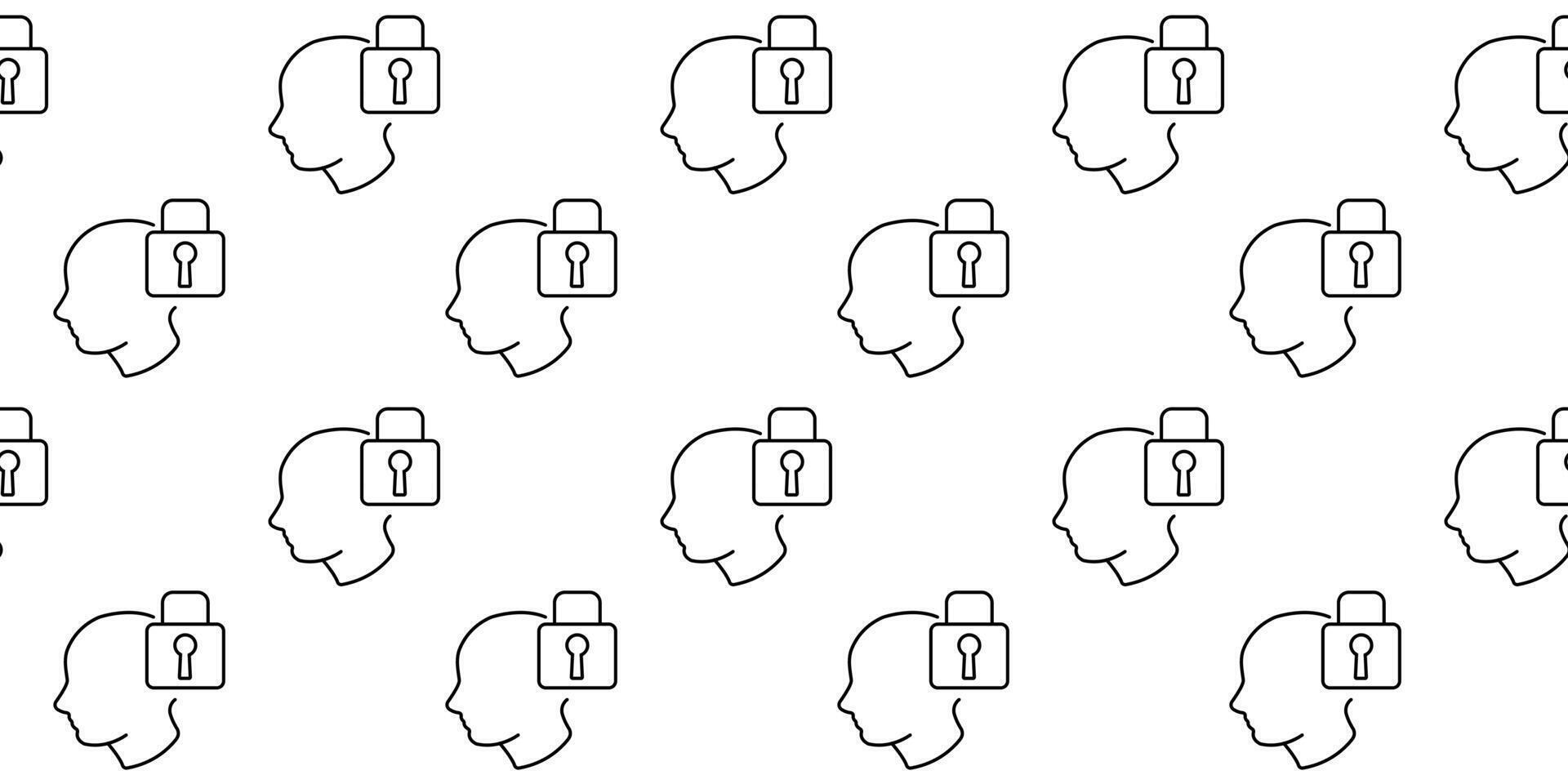 Patterns of locked minds representing security and privacy in digital age vector