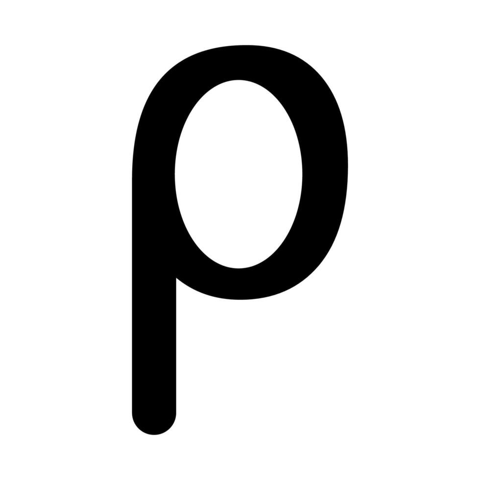 Greek Letter Rho Symbol in Minimalistic Style Isolated Illustration vector