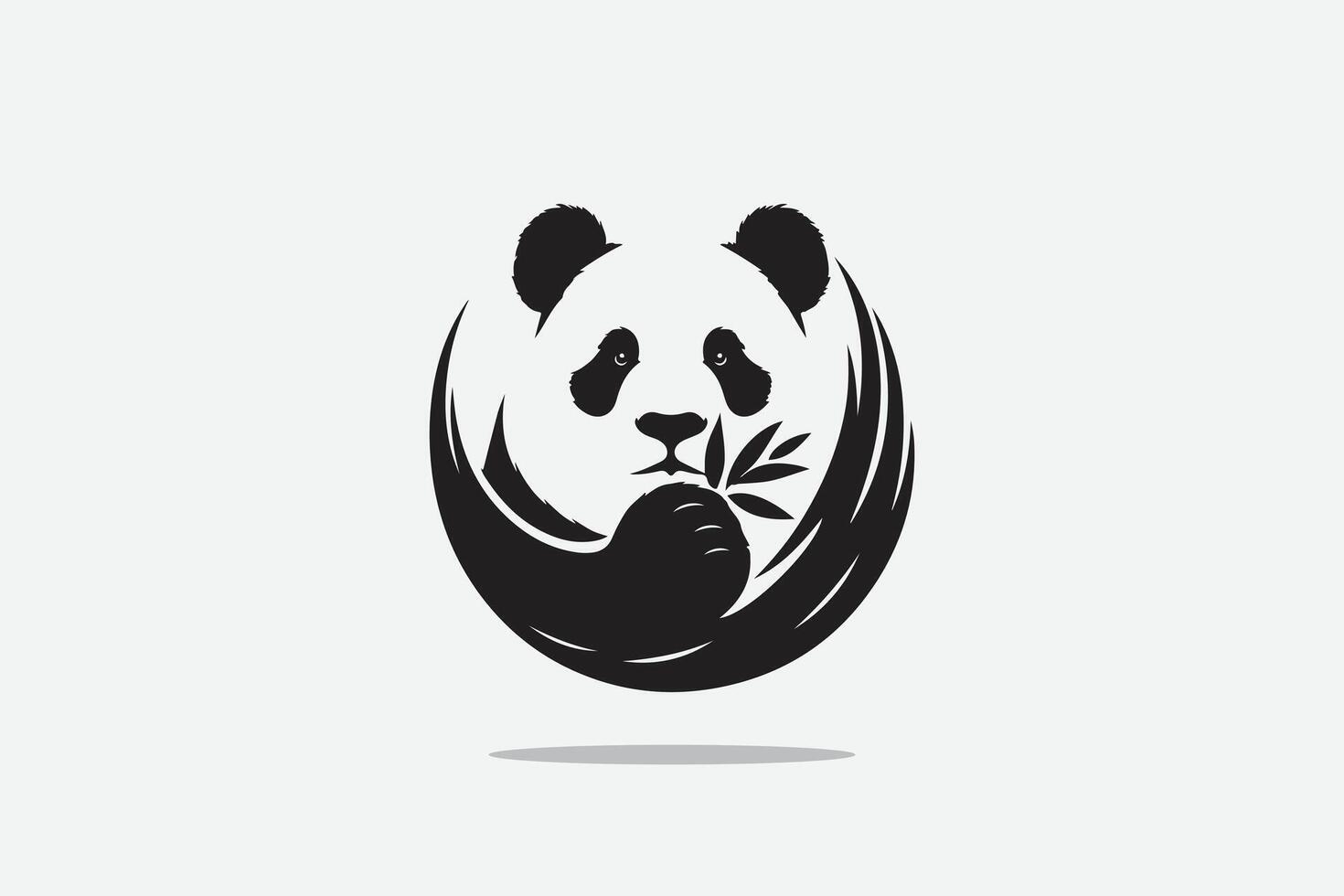 panda in silhouette style with eaten form vector