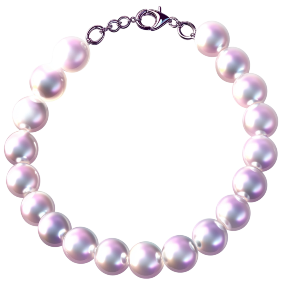 Shiny pearl necklace with round beads png