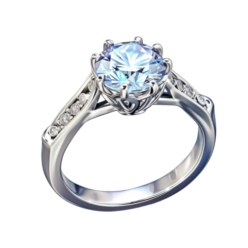 Elegant diamond ring with sparkling gemstone for engagement and wedding png