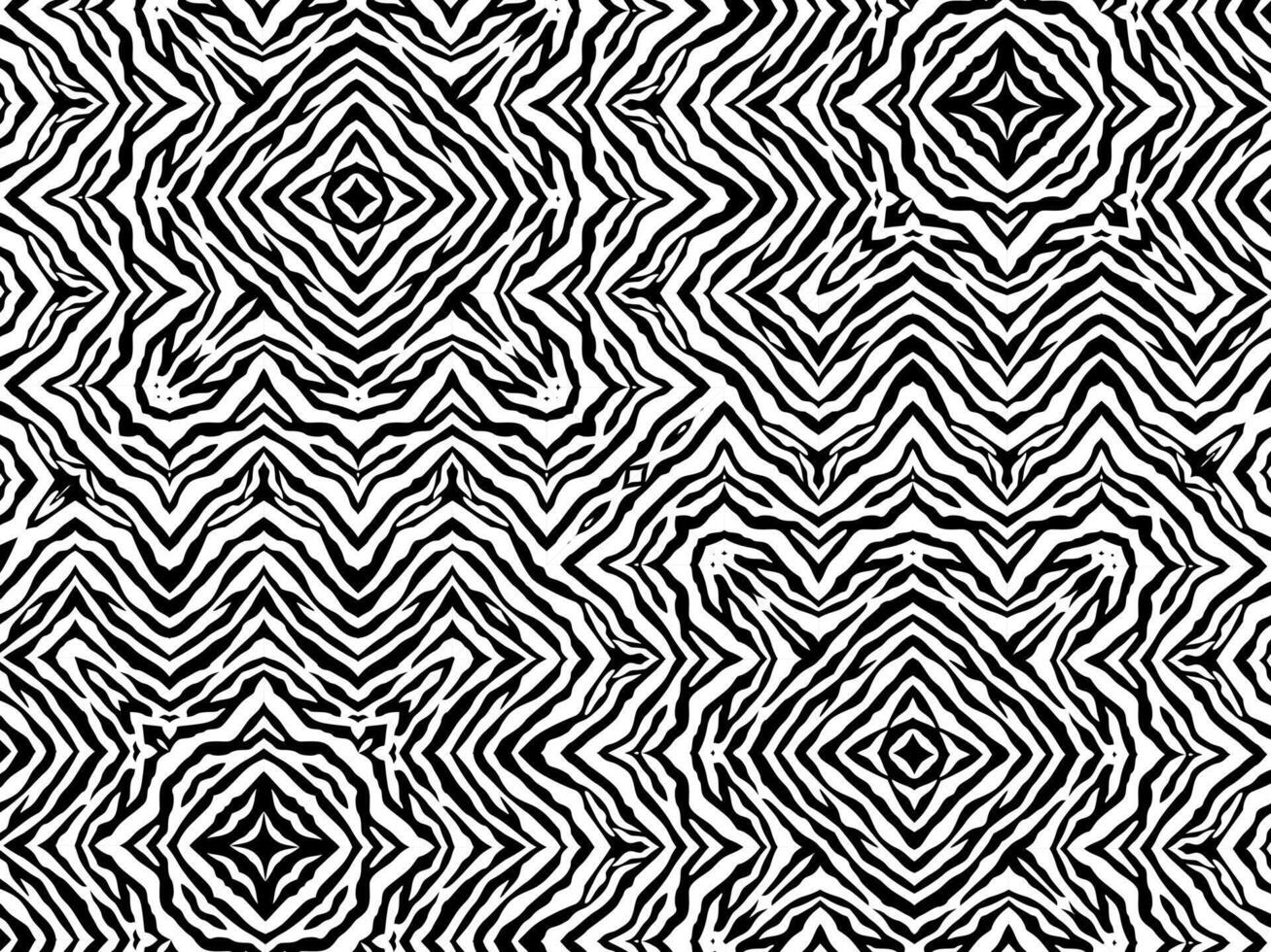 Black-White Stripes Lines Motifs Pattern Inspired by Zebra. Decoration for Interior, Exterior, Carpet, Textile, Garment, Cloth, Silk, Tile, Plastic, Paper, Wrapping, Wallpaper, Pillow, etc. Editable vector