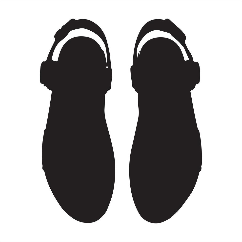 Pair of black sandals silhouette vector