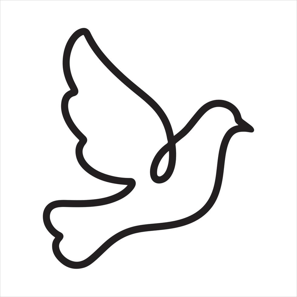 Black Dove in flight, a symbol of peace and freedom Silhouette vector