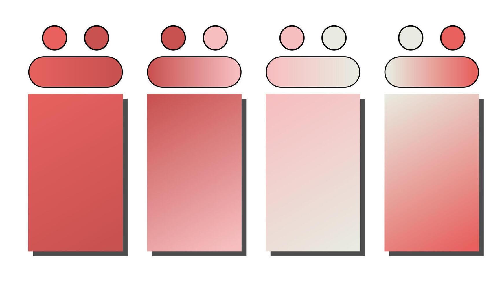 Set of gradient background. Cover set design with Red, Rose Red, Rose Quartz, Ivory color. Beautiful abstract gradient for covers, wallpapers, branding, business cards illustration vector