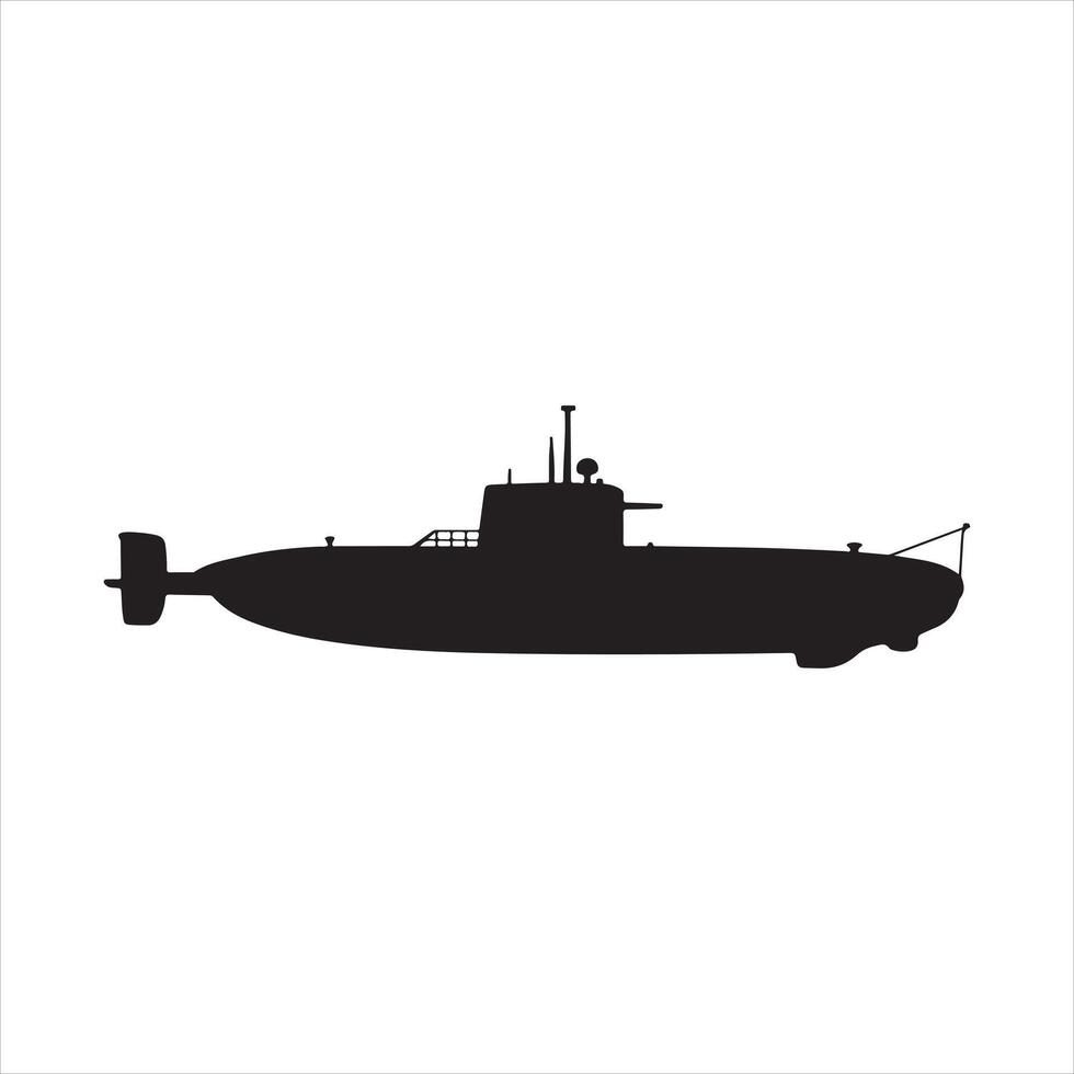 Silhouette a submarine vector