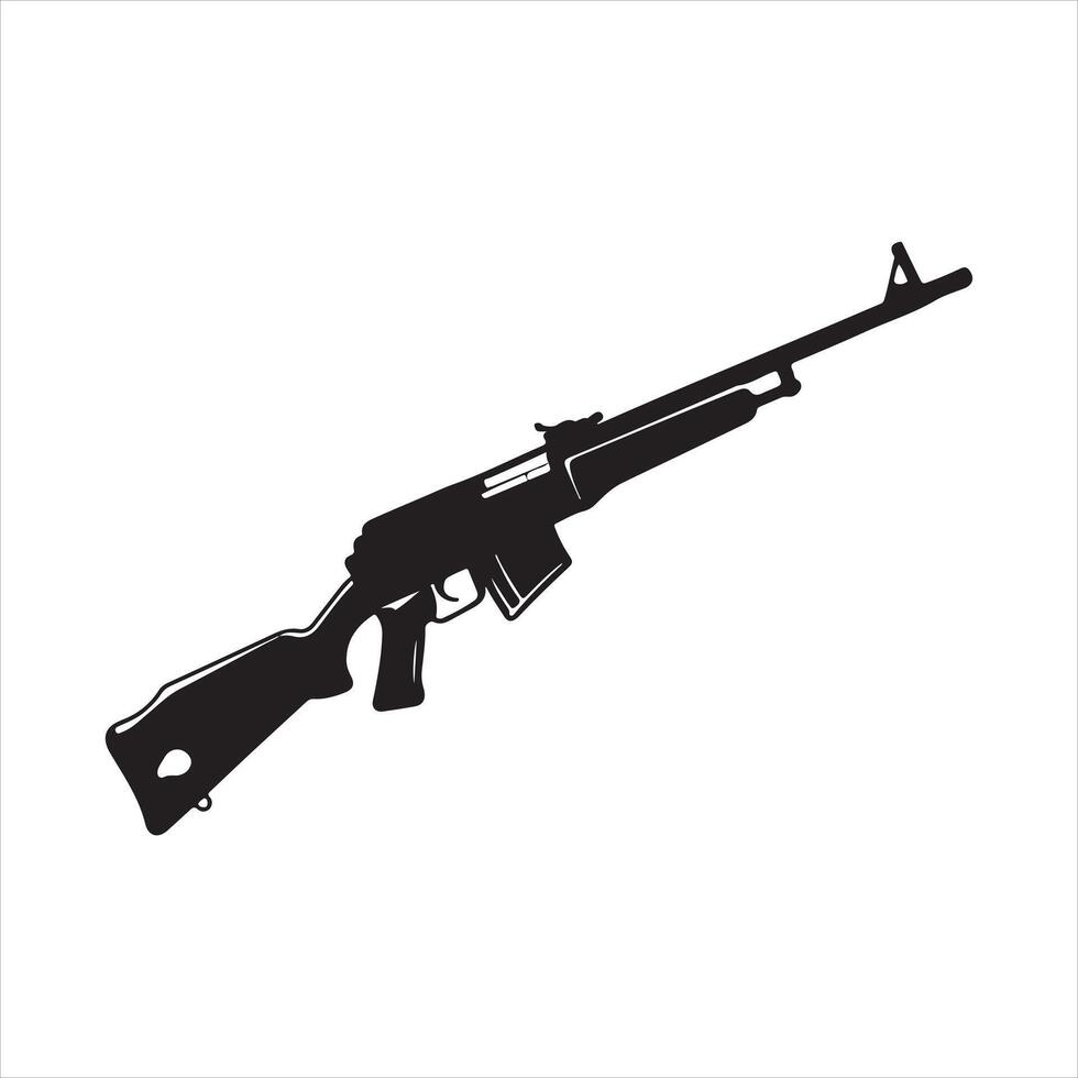 Silhouette of a person holding a rifle vector