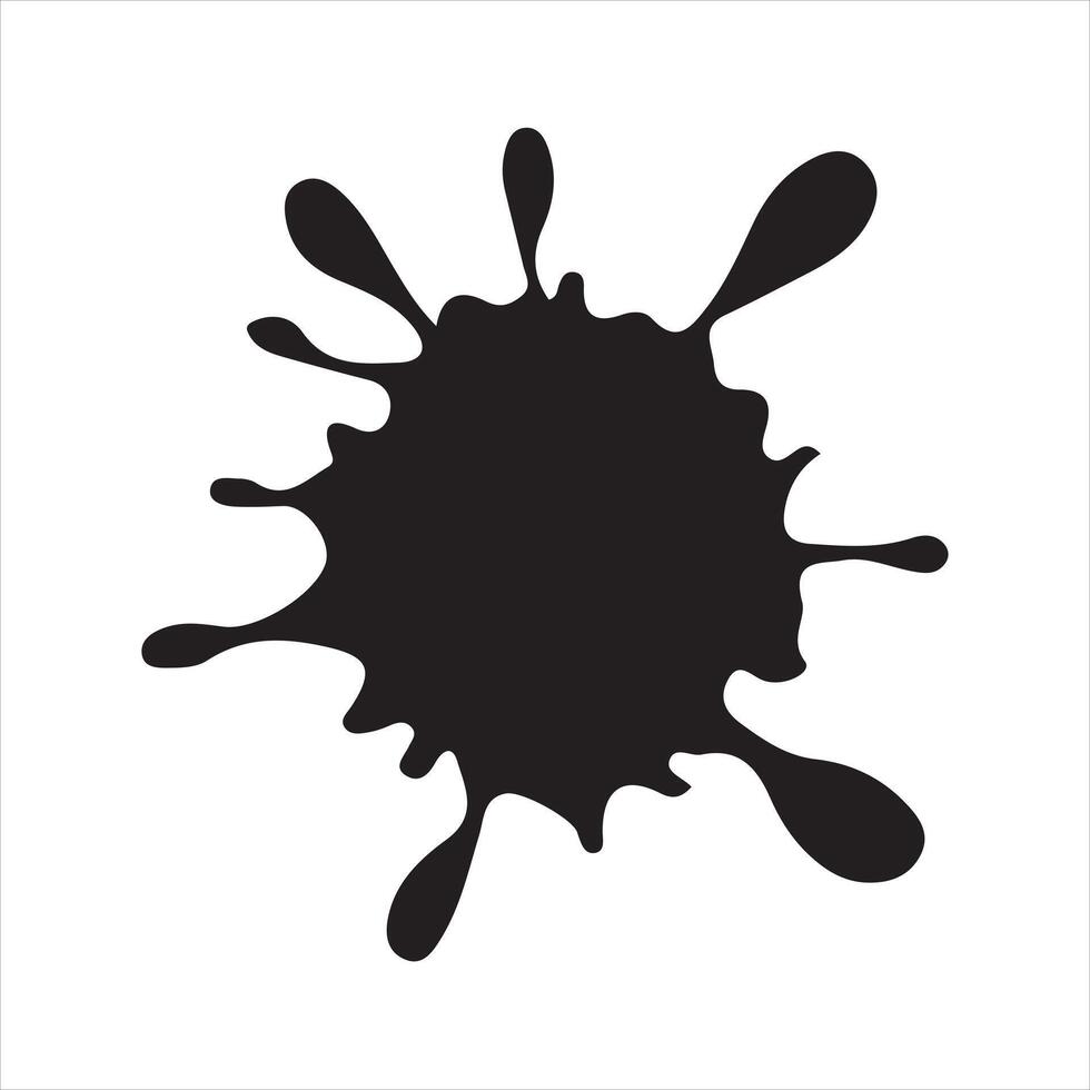 Black Silhouette liquid splash isolated on white background. vector