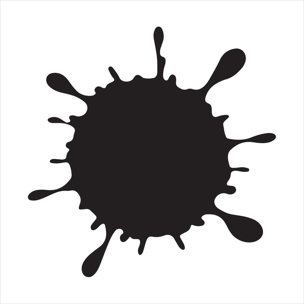 ink splatter with a splash Silhouette vector