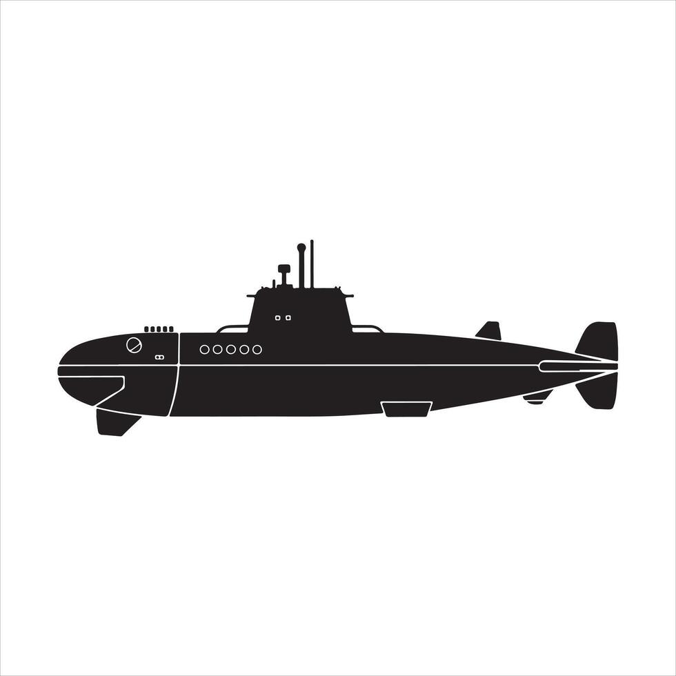 Silhouette of a submarine vector