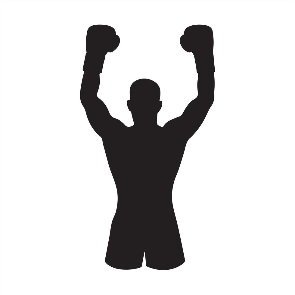 Silhouette of a boxer throwing a punch vector