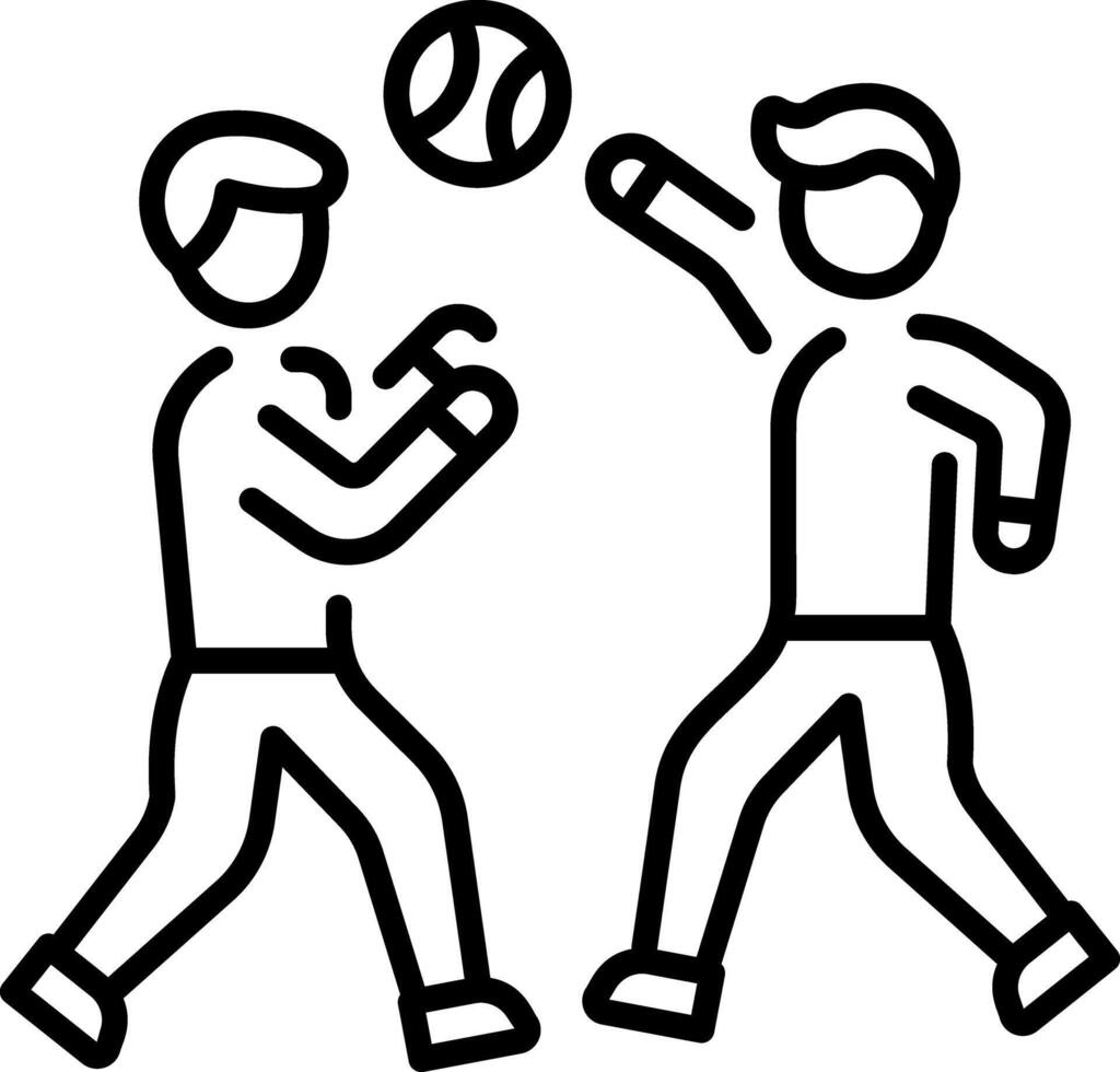 Linear icon of two friends playing together vector