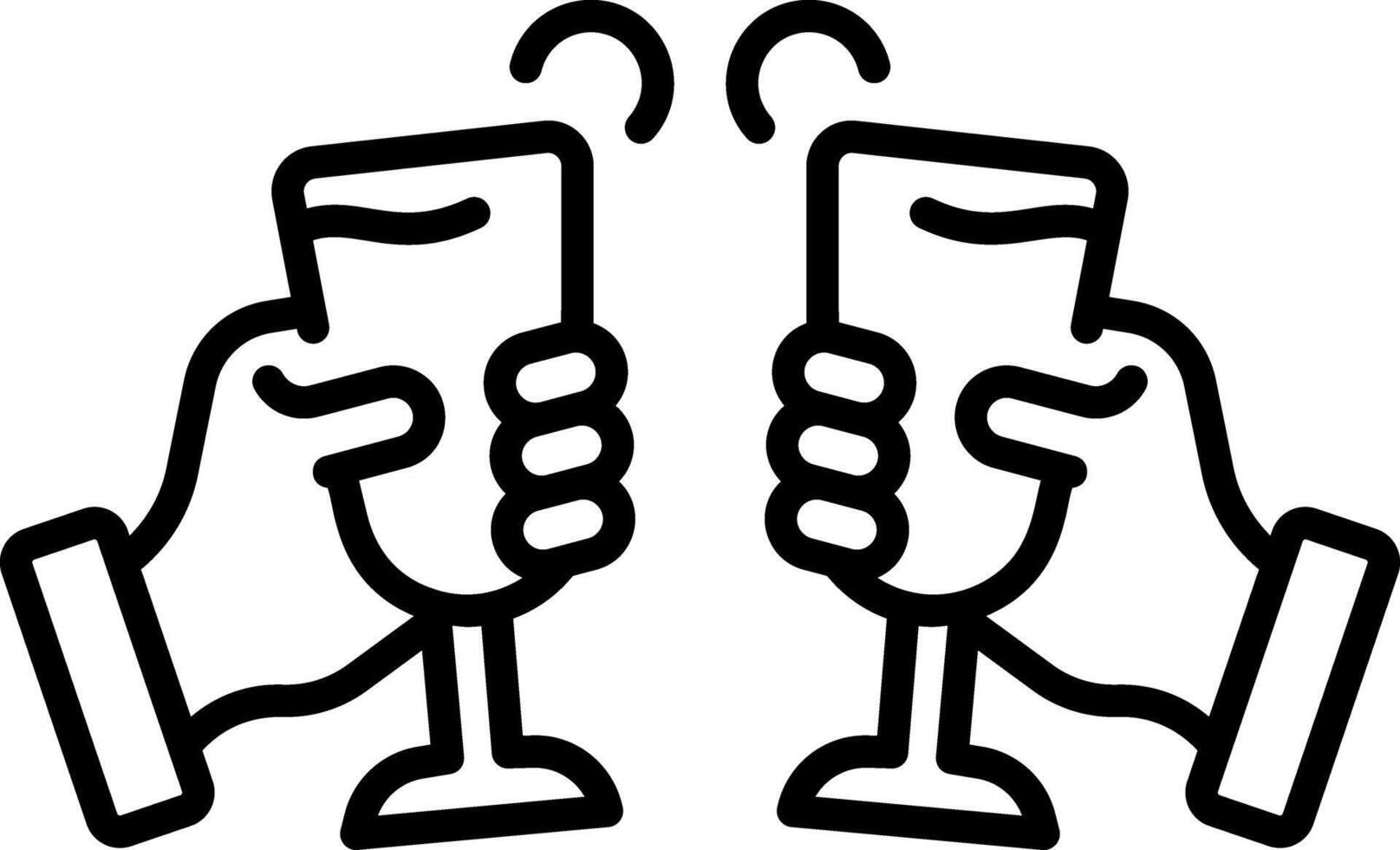 Friendship celebration cheers icon in linear style vector