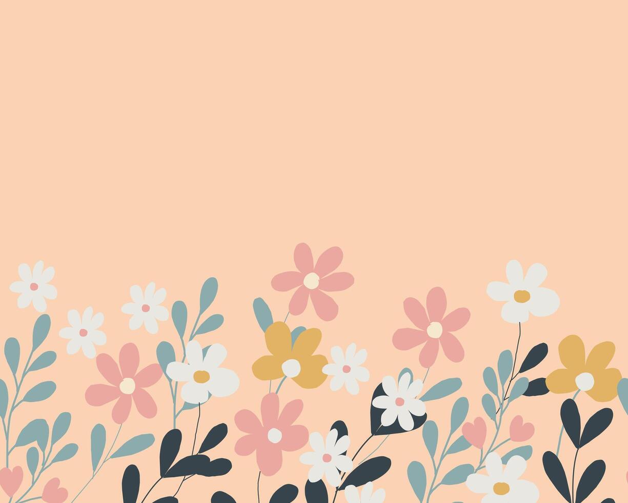 Simple Vintage Hand Drawn Flower Background vector