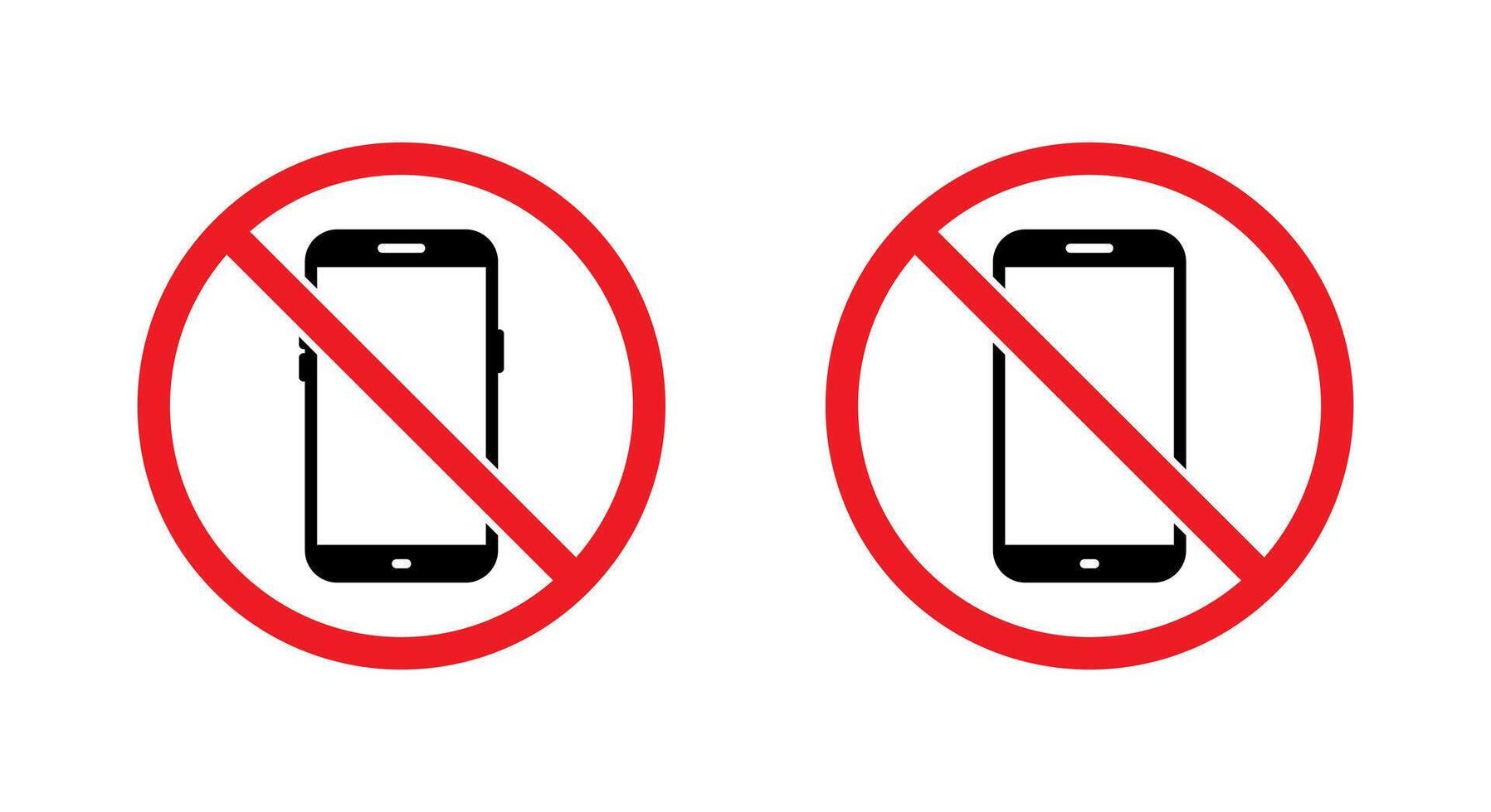 No mobile phone area, cellphone forbidden icon. Smartphone prohibition sign symbol vector