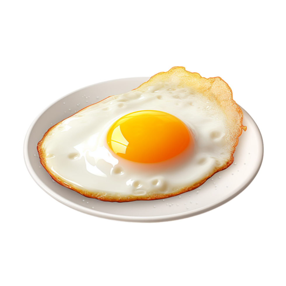 Perfectly cooked sunny-side-up egg with rich yellow yolk for breakfast healthy eating and food graphy themes png