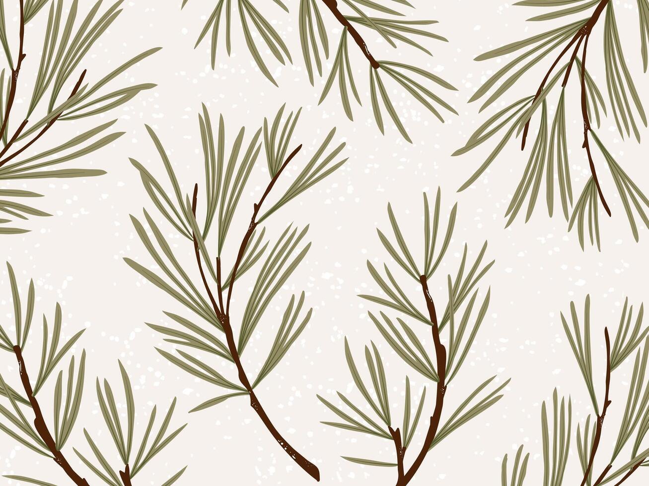 Green leaf's wall art background. Foliage line art drawing. vector