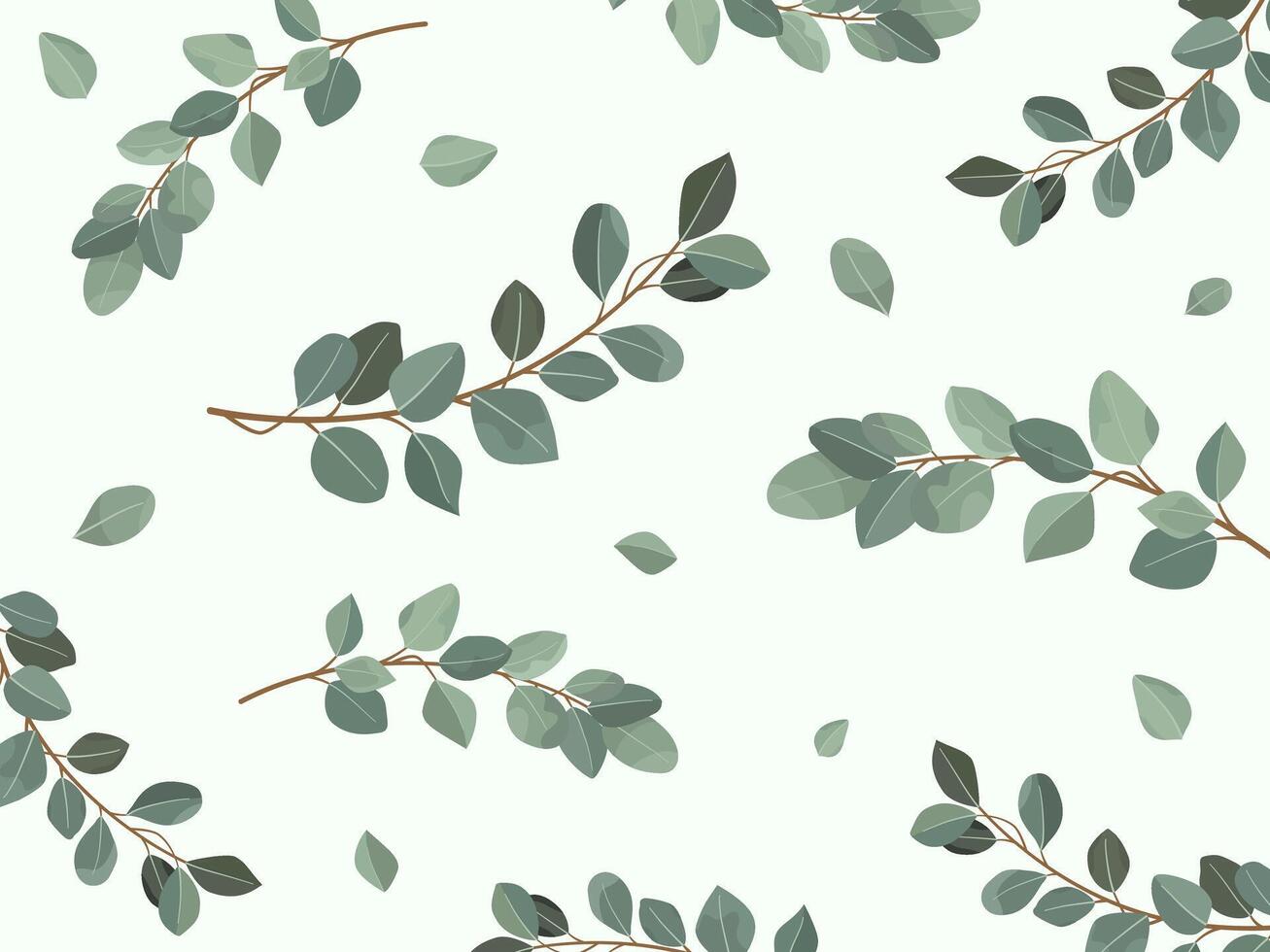 green leaf's wall art background. Foliage line art drawing with abstract shape. vector