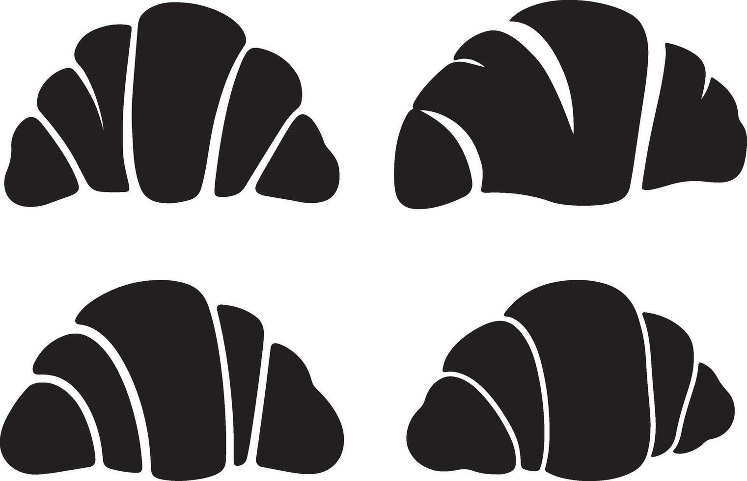 Croissant Silhouette Bakery Logo, Minimalist Food Illustration for Pastry Branding vector