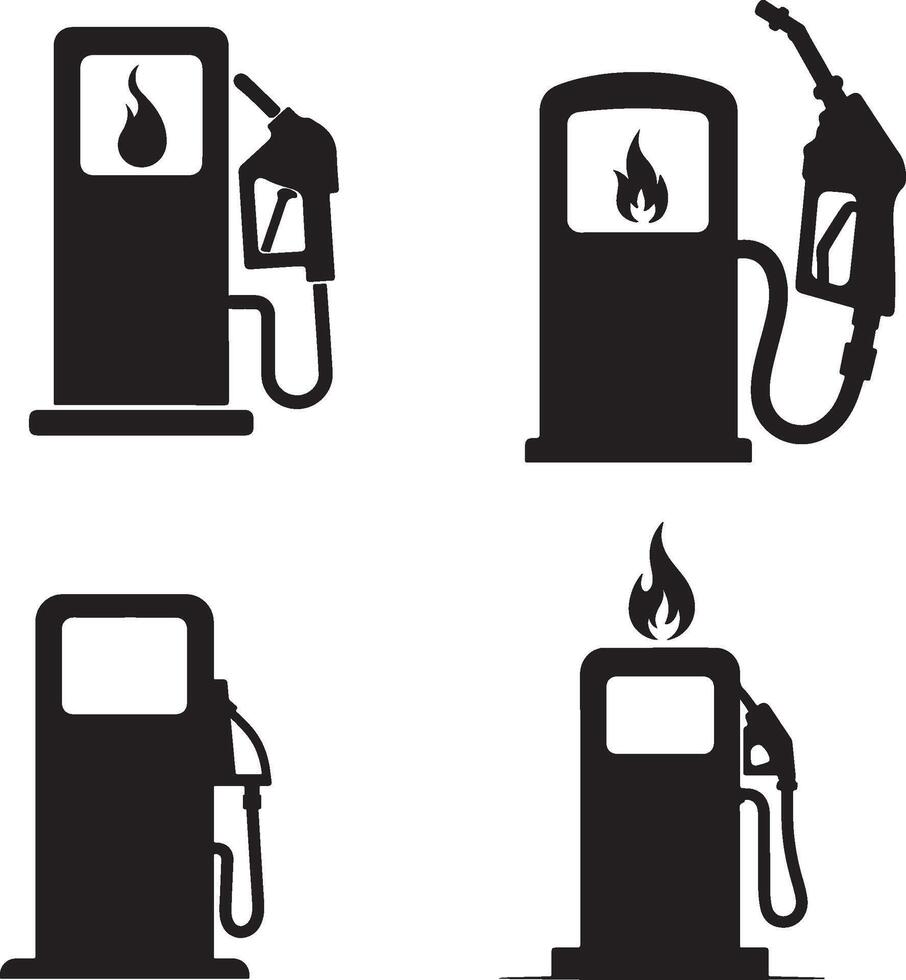 Fuel Station Pump Silhouette Illustration, Isolated Black Gas On White Background EPS 10 vector