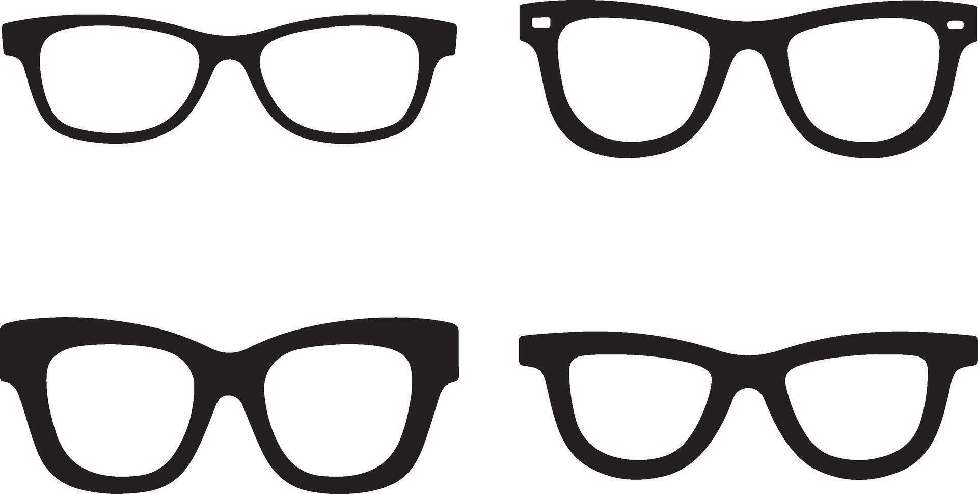 set of glasses illustration on white background vector