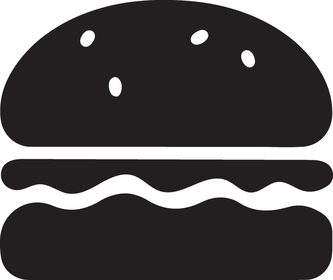 Burger Silhouettes - Minimalist Hamburger Illustration Isolated on White Background vector