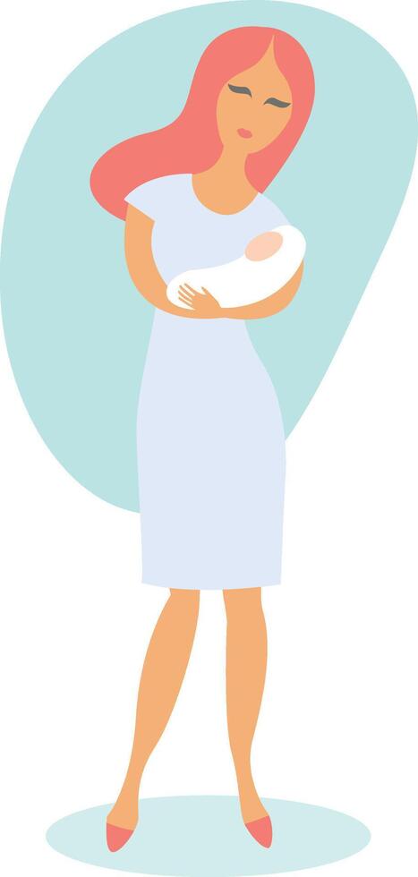 A woman holding a baby in her arms vector
