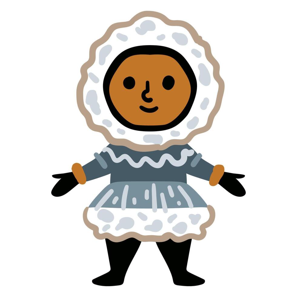 Cartoon eskimo boy isolated on a white vector