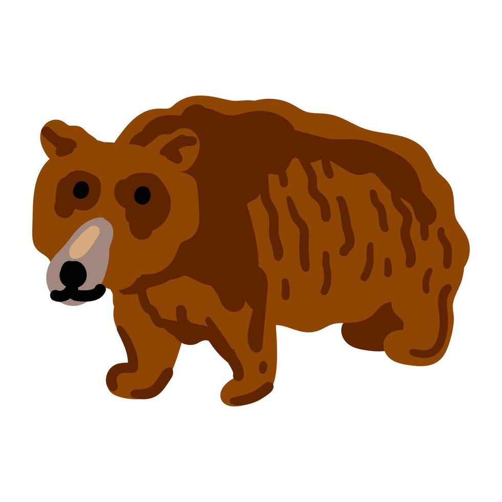Grizzly bear. North America animal isolated on white background vector