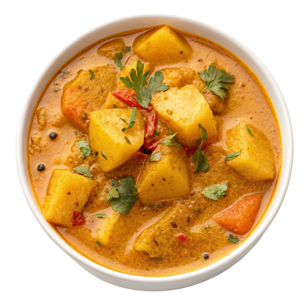 Delicious and Aromatic Potato and Carrot Curry in a Creamy Sauce png