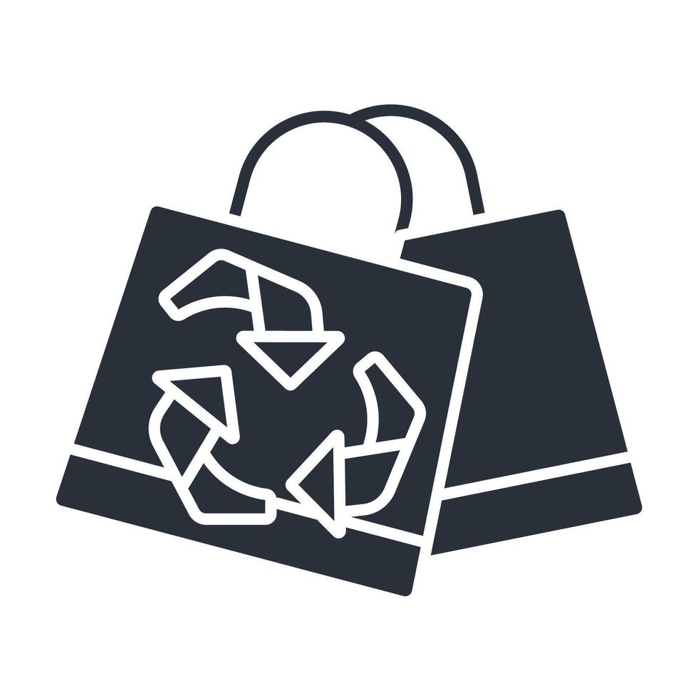 recycled bag icons flat collection vector