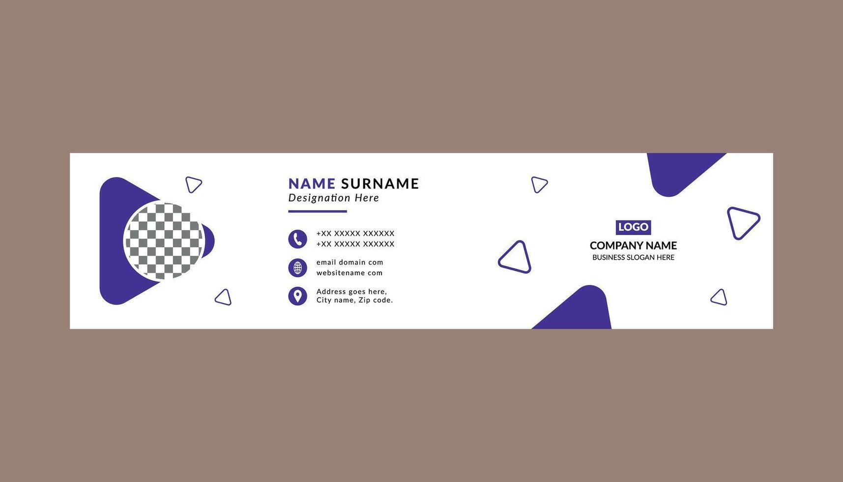 Modern Email Signature Design. Luxurious Layout Display for Promotional Campaign. vector