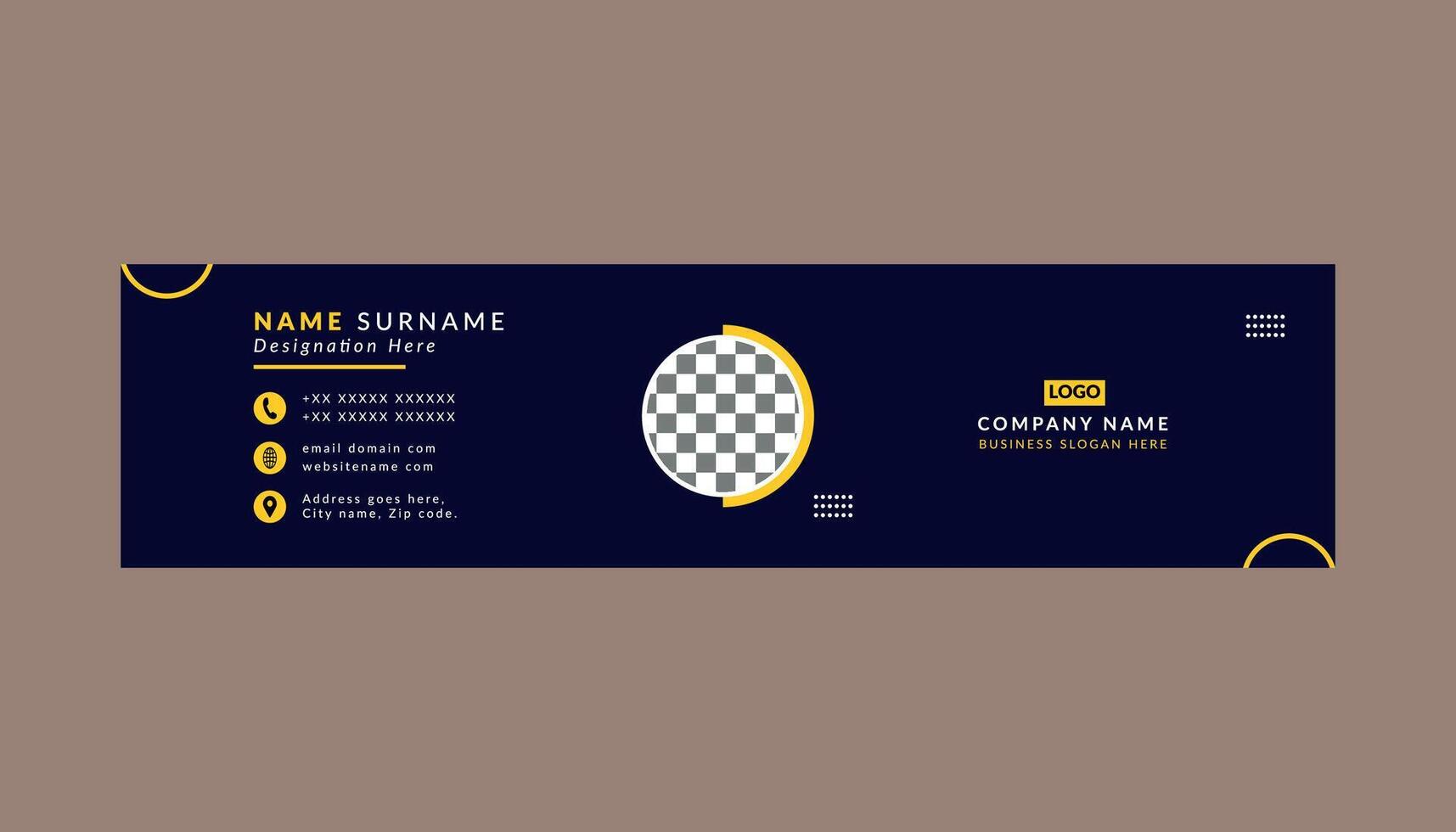 Modern Email Signature Design. Innovative Layout Display for Promotional Campaign. vector