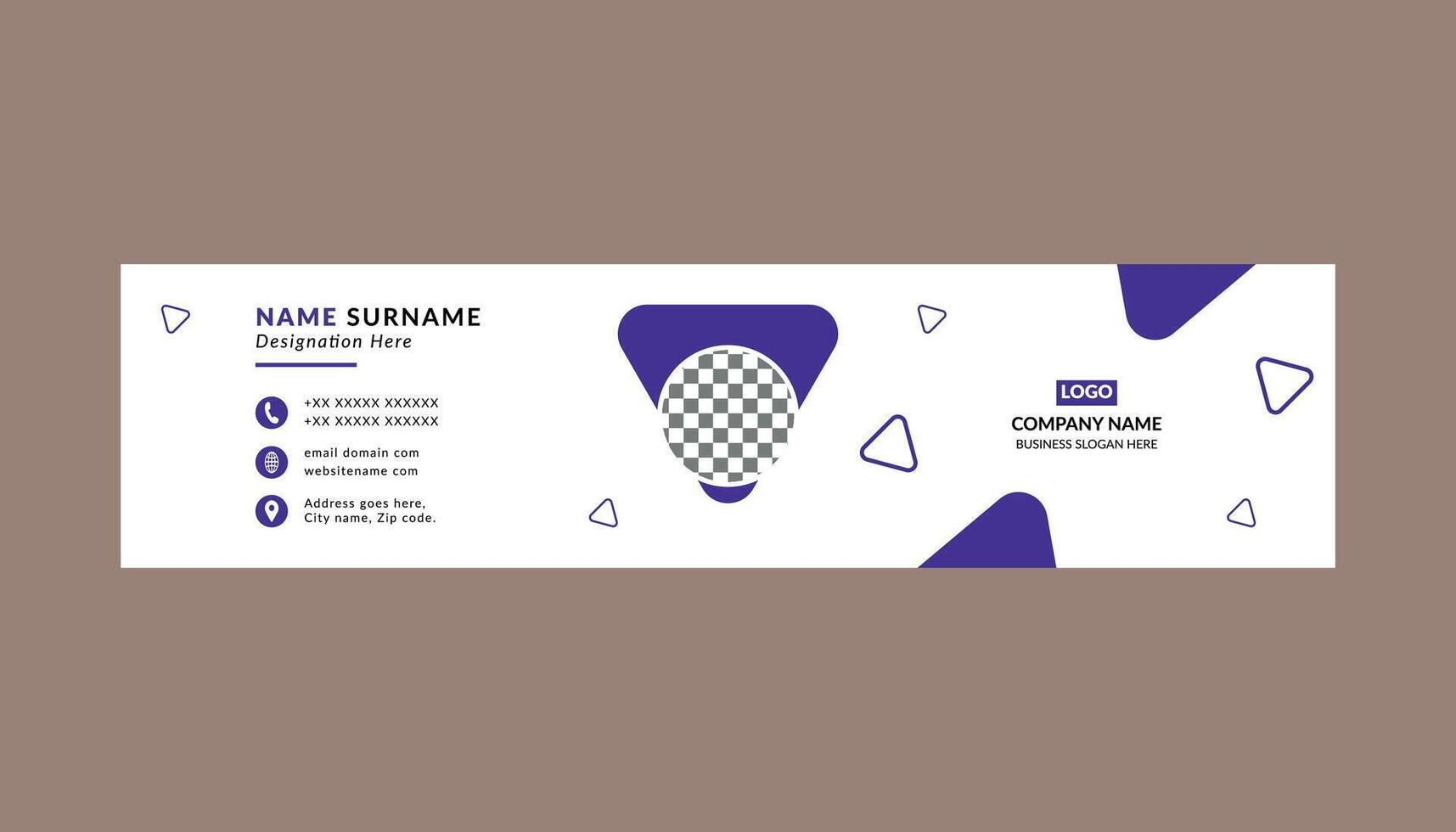 Modern Email Signature Design. Luxurious Template Display for Promotional Campaign. vector