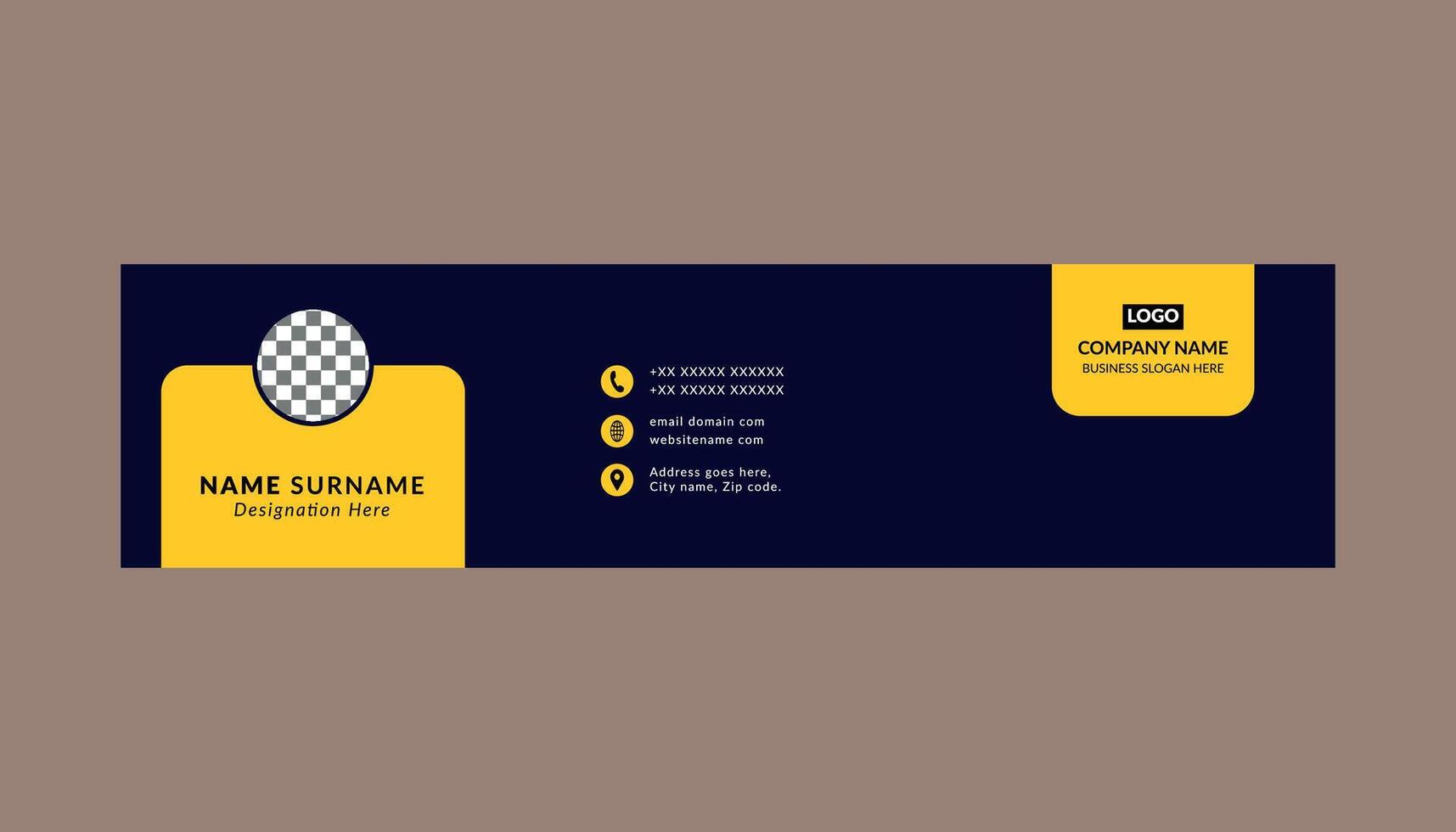 Modern Email Signature Design. Trendy Layout Display for Promotional Campaign. vector