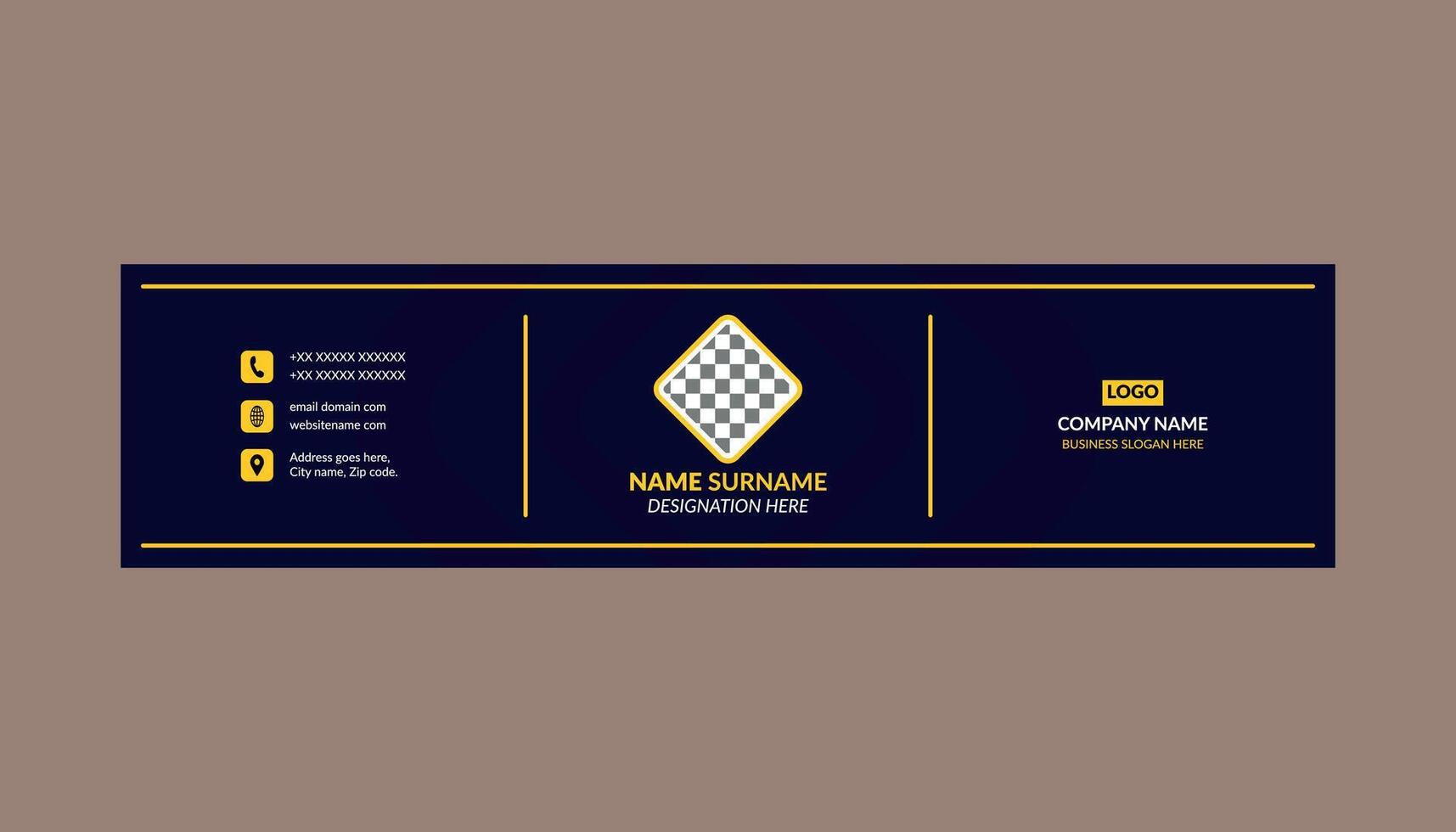 Modern Email Signature Design. Dynamic Layout Display for Promotional Campaign. vector
