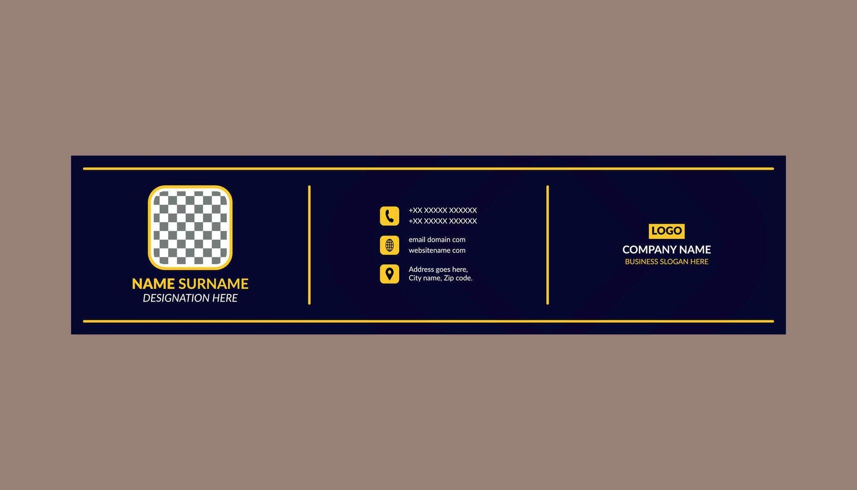 Modern Email Signature Design. Dynamic Template Display for Promotional Campaign. vector