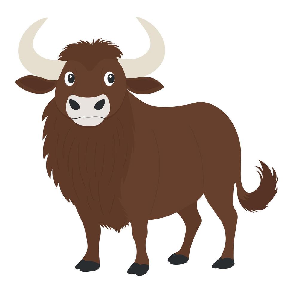 Bull in flat style. Illustration of an animal on a farm vector