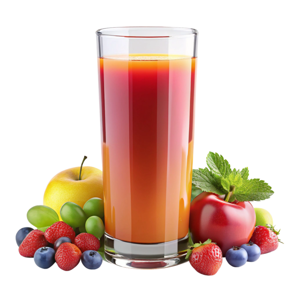 Refreshing Fruit Juice Blend with Strawberries Blueberries Apples and Grapes png