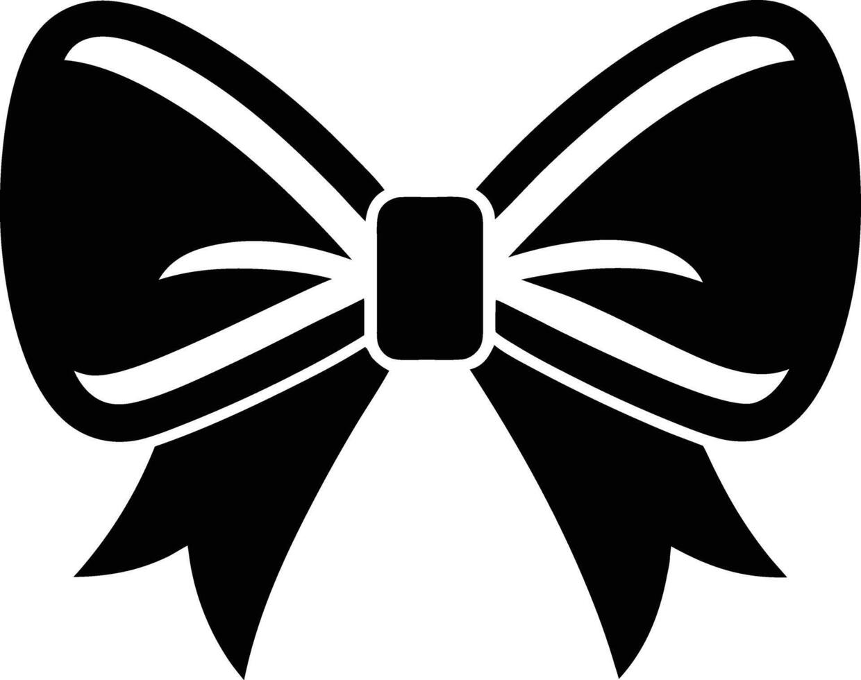 A black and white bow on a white background vector