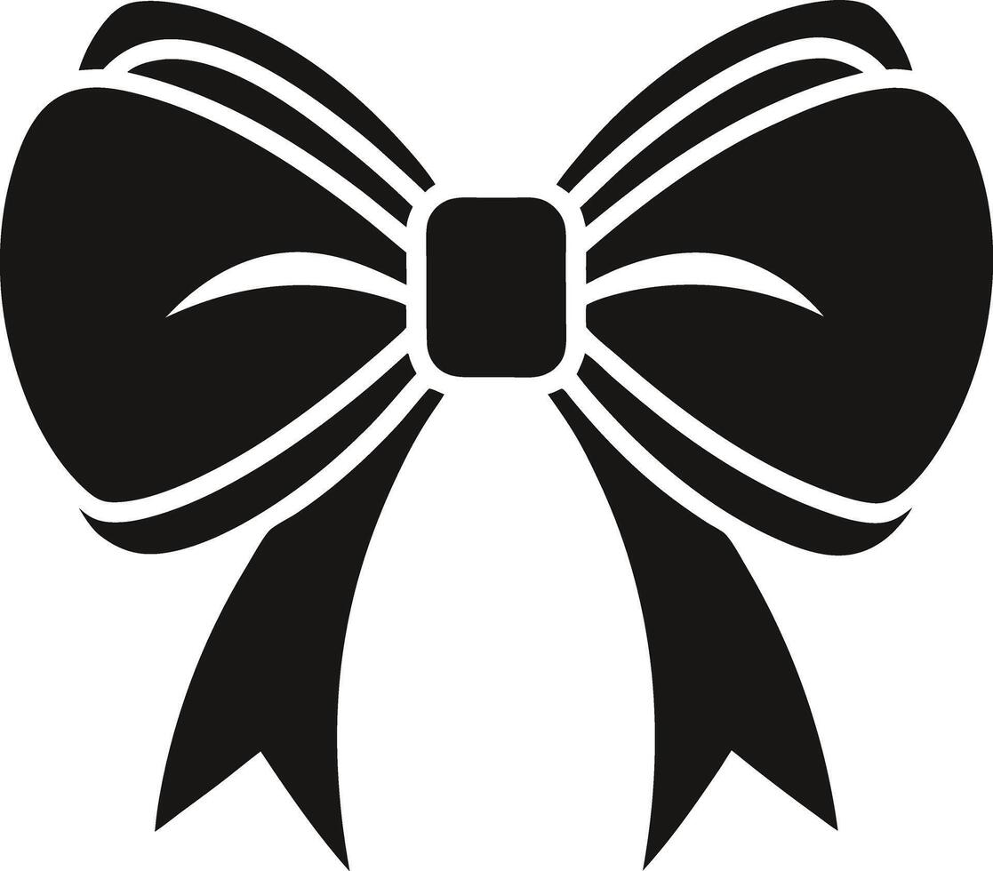 A black and white bow icon on a white background vector